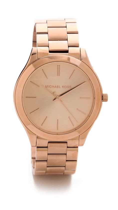 michael kors slim runway watch rose gold review|michael kors runway chronograph.